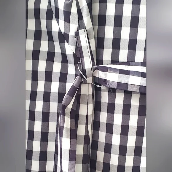 ANNE KLEIN-size 10- plaid trench coat - Knee Length Belted - Picture 10 of 12